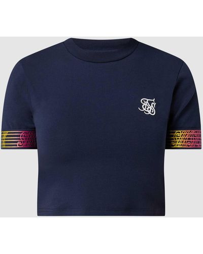 SIKSILK Kort T-shirt Met Stretch - Blauw
