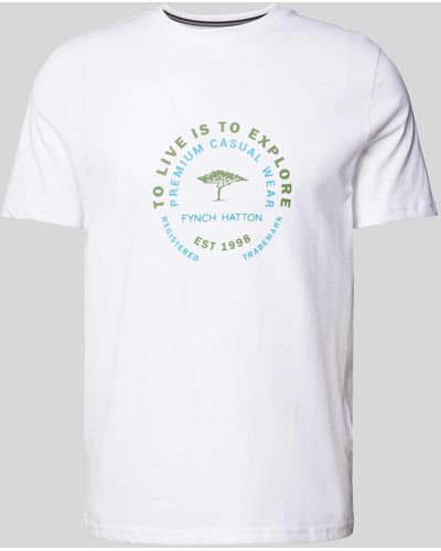 Fynch-Hatton T-Shirt mit Label-Print - Weiß