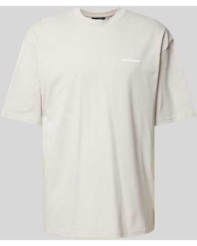 PEGADOR Oversized T-Shirt mit Label-Print Modell 'LOGO' - Weiß