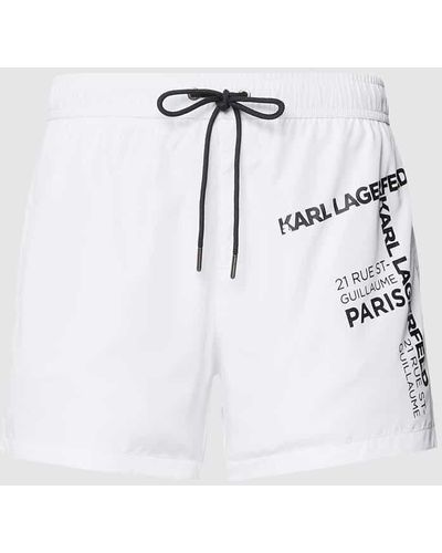 Karl Lagerfeld Badehose mit Eingrifftaschen - Grau