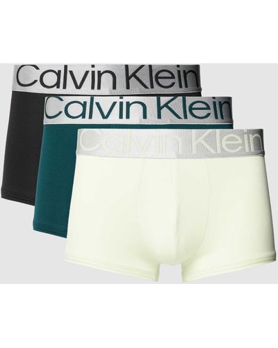 Calvin Klein Low Rise Trunks mit Label-Stitching im 3er-Pack - Schwarz