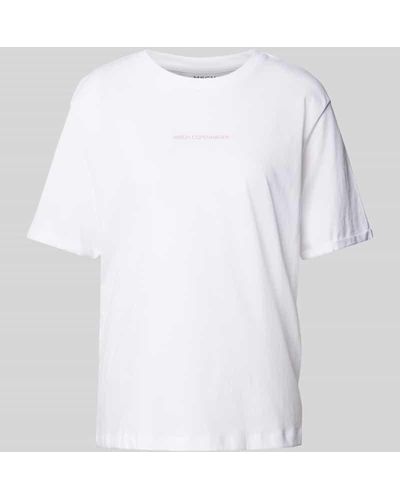 MSCH Copenhagen T-Shirt mit Label-Print Modell 'Terina' - Weiß