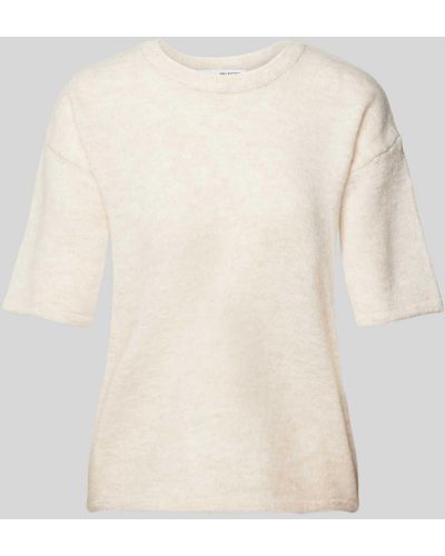 SELECTED Gebreid Shirt Met Ronde Hals - Naturel