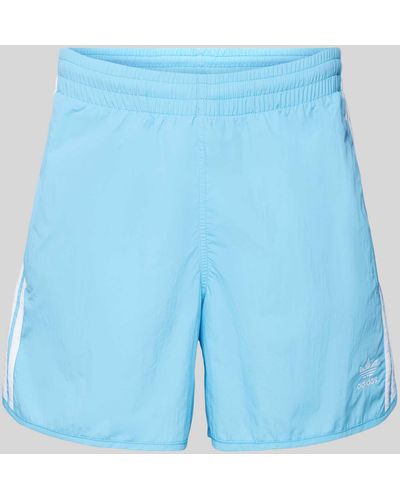 adidas Originals Regular Fit Shorts mit Label-Stitching - Blau