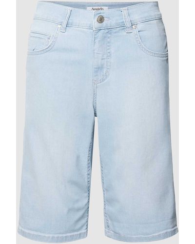 ANGELS Jeansshorts Met Labelpatch - Blauw