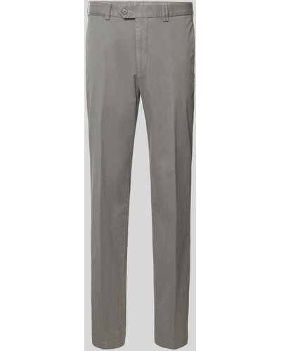 Hiltl Slim Fit Hose mit Bügelfalten Modell 'Teaker' - Grau