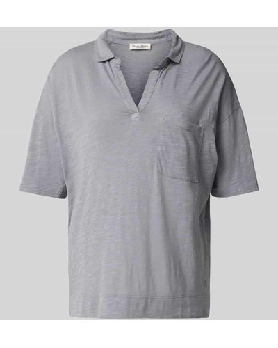 Marc O' Polo T-Shirt mit aufgesetzter Brusttasche - Grau