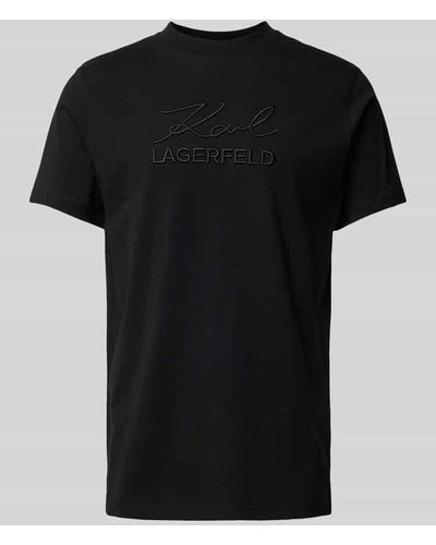 Karl Lagerfeld T-Shirt mit Label-Schriftzug - Schwarz