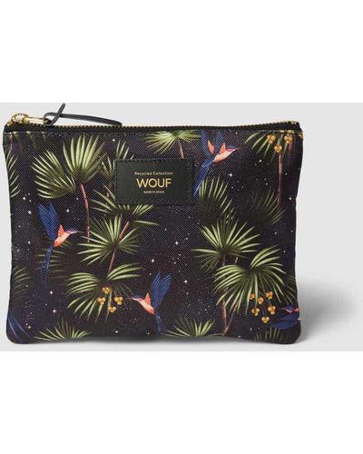 Wouf Pouch mit Allover-Muster Modell 'Paradise' - Grau