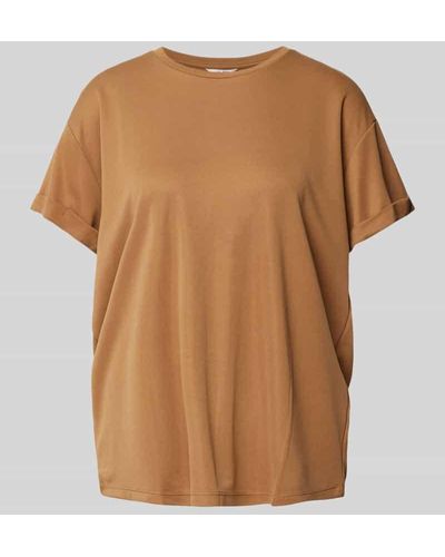 Mbym T-Shirt mit Rundhalsausschnitt Modell 'Amana' - Braun