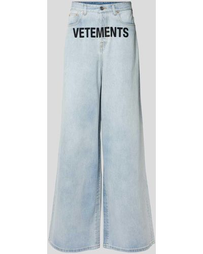 Vetements Loose Fit Jeans mit Label-Stitching - Blau