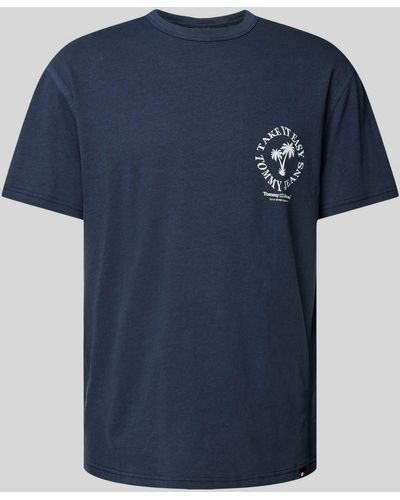 Tommy Hilfiger T-Shirt mit Statement-Print - Blau