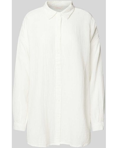 ONLY Oversized Bluse mit Umlegekragen Modell 'THYRA' - Weiß