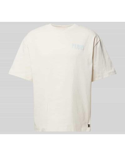 Pequs T-Shirt mit rückseitigem Label-Print - Natur