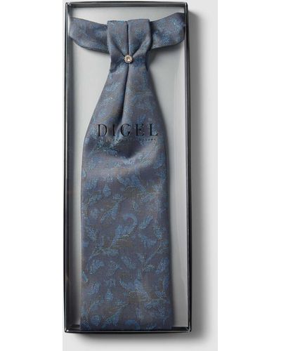 DIGEL Krawatte mit Label-Detail Modell 'Lei' - Blau