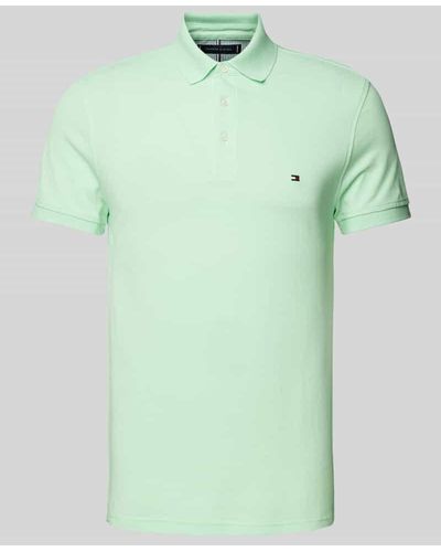 Tommy Hilfiger Slim Fit Poloshirt mit Label-Stitching - Grün