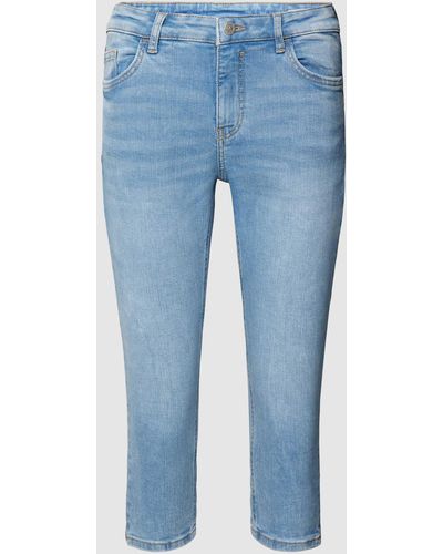 Edc By Esprit Capri-jeans Met Labeldetail - Blauw