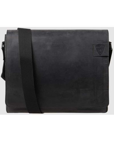 Strellson Messenger Bag aus Leder Modell 'Richmond' - Schwarz