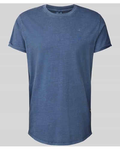 G-Star RAW T-Shirt mit Label-Print und -Patch Modell 'Lash' - Blau