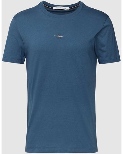 Calvin Klein T-Shirt mit Logo-Print - Blau