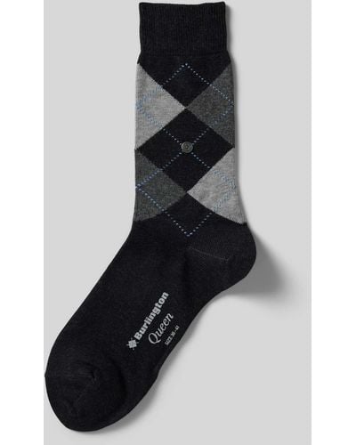 Burlington Sokken Met Zigzagmotief - Zwart