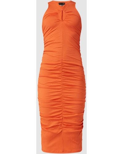 Gina Tricot Midi-jurk Met Ribstructuur, Model 'ellen' - Oranje