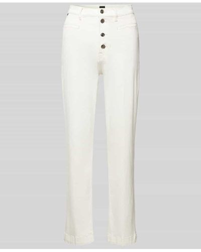 BOSS Regular Fit Jeans mit Knopfleiste Modell 'ADA' - Weiß