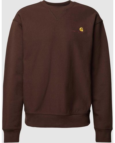 Carhartt Sweatshirt mit Label-Stitching - Braun