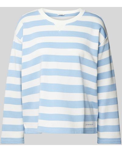 Tom Tailor Sweatshirt Met Streepmotief - Blauw