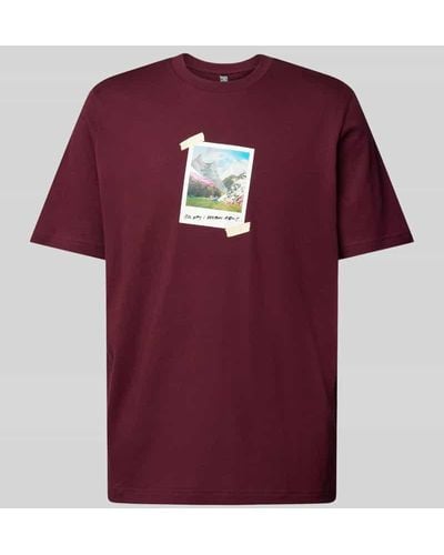 adidas T-Shirt mit Motiv-Print - Rot