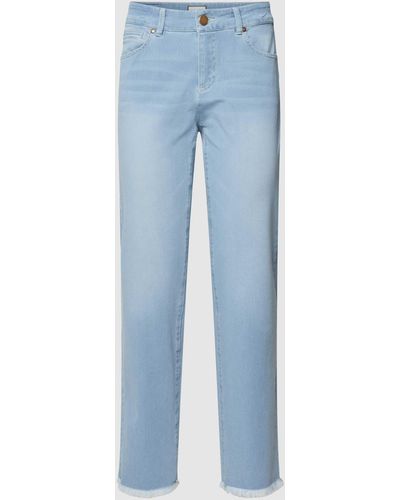 Seductive Cropped Jeans im 5-Pocket-Design Modell 'CLAIRE' - Blau