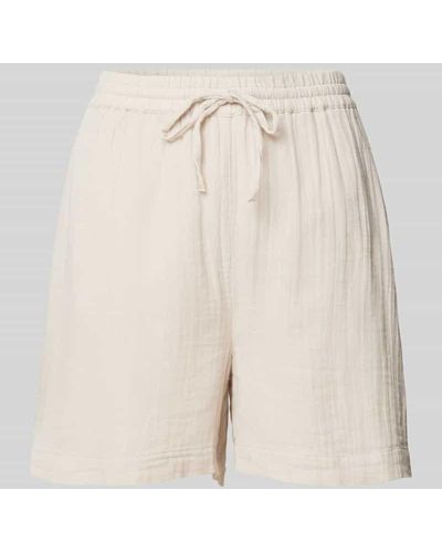 Pieces High Waist Shorts mit elastischem Bund Modell 'STINA' - Natur