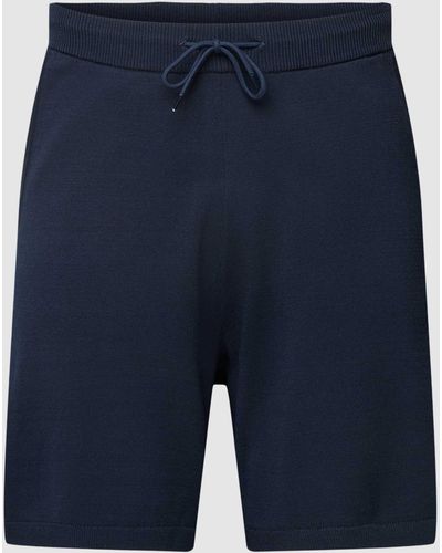 SELECTED Shorts mit gerippten Abschlüssen Modell 'TELLER' - Blau