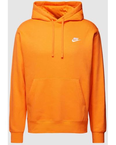 Nike Hoodie mit Label-Stitching Modell 'NSW CLUB' - Orange