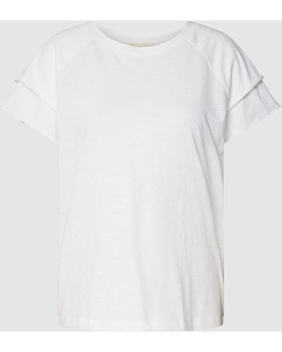 Edc By Esprit T-Shirt mit Muschelsaum - Weiß