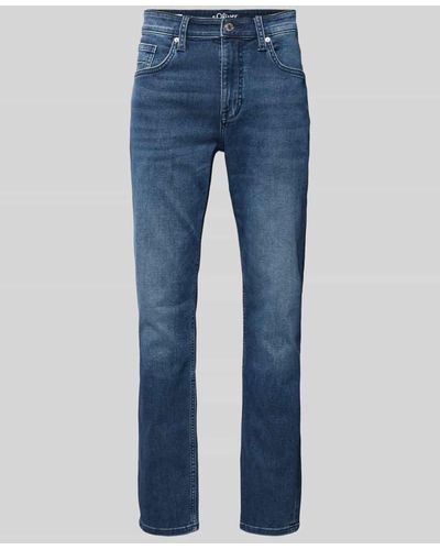 S.oliver Slim Fit Jeans im 5-Pocket-Design Modell 'Nelio' - Blau