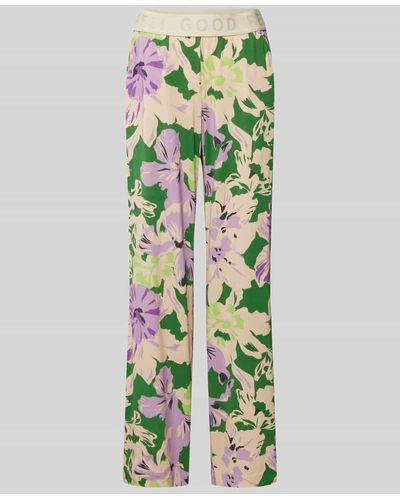 Brax Loose Fit Stoffhose mit floralem Print Modell 'STYLE.MAINE' - Grün