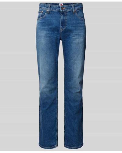 Tommy Hilfiger Regular Fit Jeans mit Label-Stitching Modell 'RYAN' - Blau