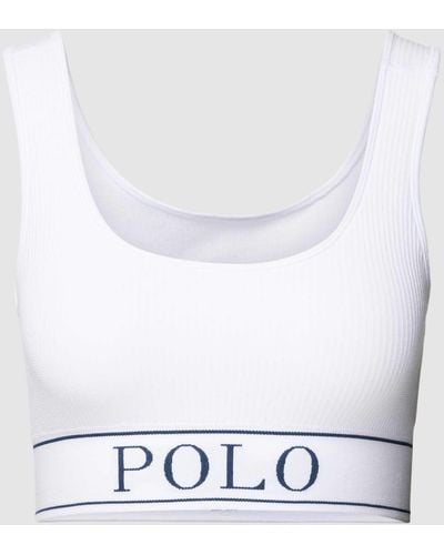 Polo Ralph Lauren Sport-BH mit elastischem Logo-Bund - Weiß