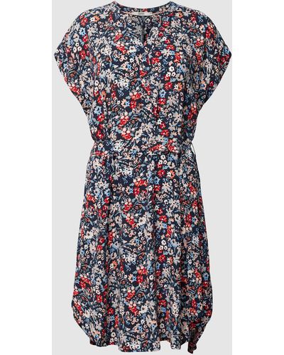 Esprit Blusenkleid aus Viskose mit floralem Allover-Print - Mehrfarbig