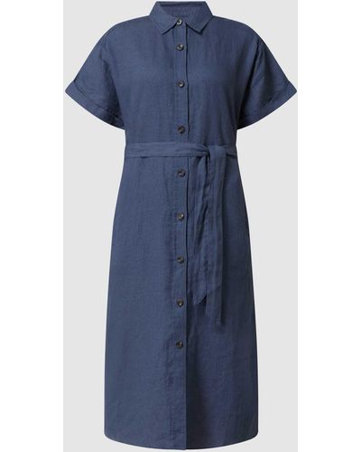 Ecoalf Blusenkleid aus Leinen Modell 'Sezalf' - Blau