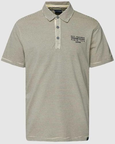 Lerros Poloshirt mit Knopfleiste und Label-Detail - Grau