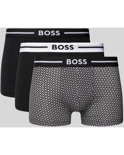 BOSS Trunks mit elastischem Logo-Bund im 3er-Pack - Grau