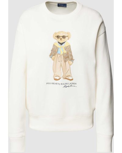 Polo Ralph Lauren Sweatshirt mit Motiv-Print Modell 'BEAR' - Weiß