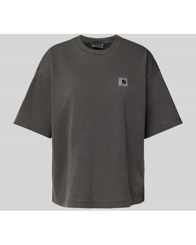Carhartt Oversized T-Shirt mit Label-Patch Modell 'NELSON' - Grau