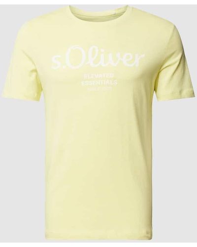 S.oliver T-Shirt mit Label-Print - Gelb
