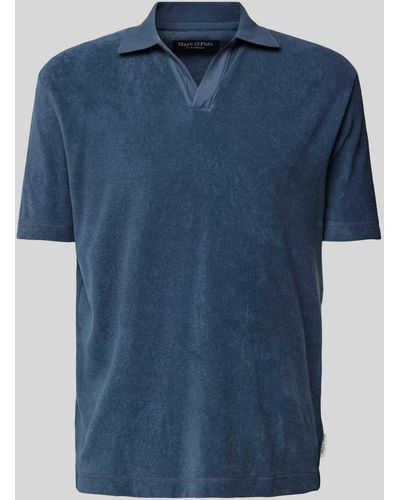 Marc O' Polo Regular Fit Poloshirt mit Label-Detail - Blau