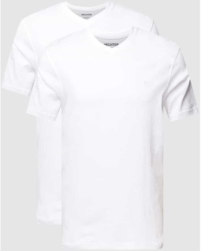 Hechter Paris T-Shirt mit V-Ausschnitt - Weiß