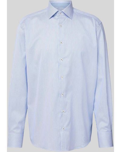 Eterna Comfort Fit Business-Hemd mit Streifenmuster - Blau