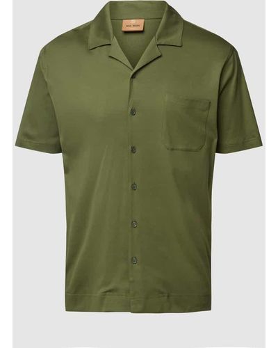 Mos Mosh Slim Fit Freizeithemd mit Brusttasche Modell 'Marco Cuban' - Grün